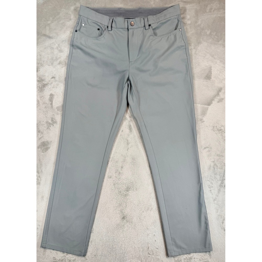 Greg Norman Mens 5-Pocket Tech Golf Stretch Straight Leg Pant Gray 32x30